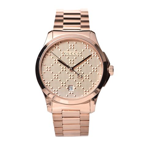 gucci g-timeless watch stainless steel rose gold